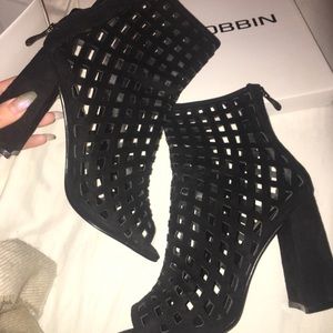 Black cut out bootie
